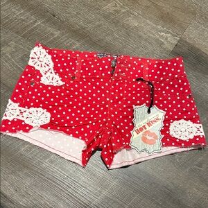 Red polka dot shorts